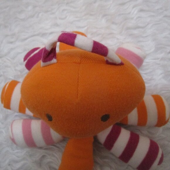 UNDER THE NILE Scraptopus Octopus Organic Cotton Baby Toy Safe Pink white orange - Picture 7 of 7